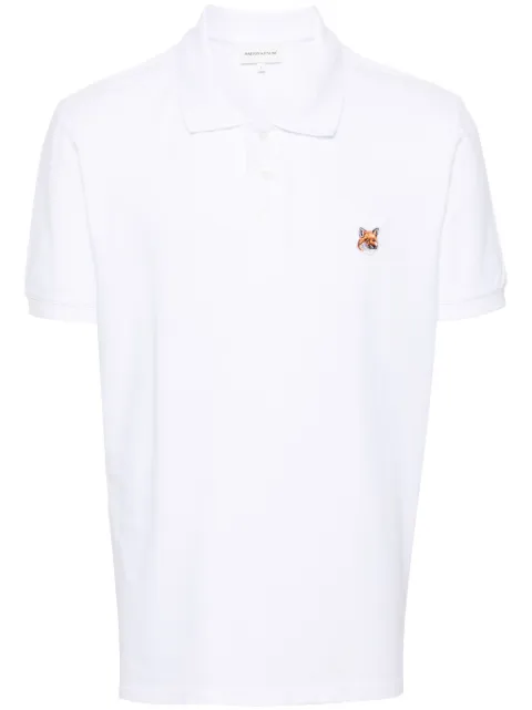 Maison Kitsuné Fox-patch piqué polo shirt White LM00208KJ7002