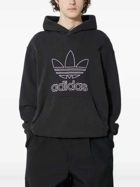 adidas logo-embroidered hoodie Black IU2373