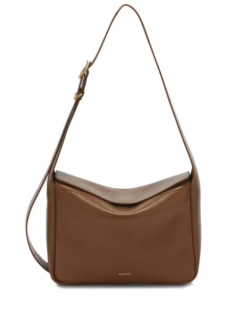 Jil Sander logo-stamp leather crossbody bag Brown J07WG0070P6569