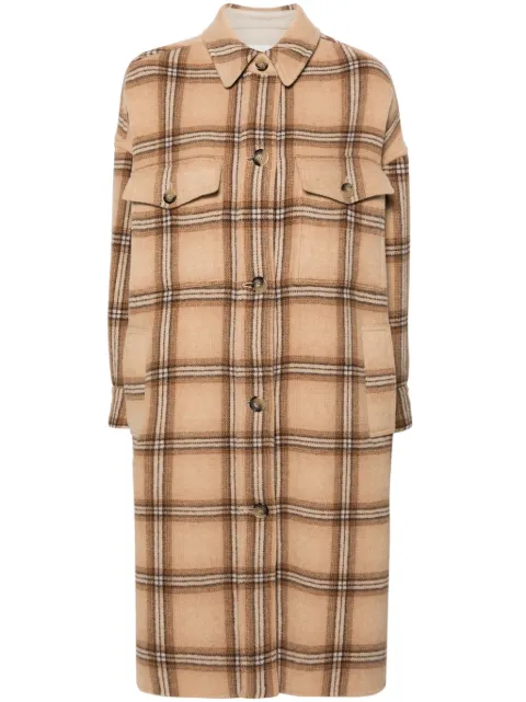 ISABEL MARANT Fontizia checked midi coat Neutrals MA0248FAB1D06I