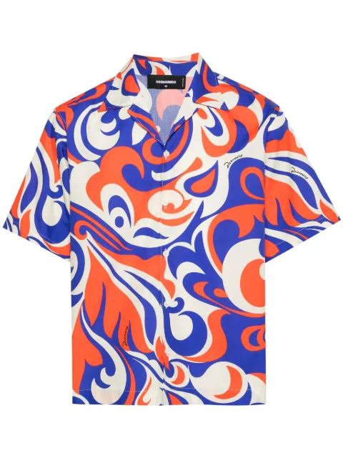 DSQUARED2 abstract-print shirt Blue S71DM0708D35027
