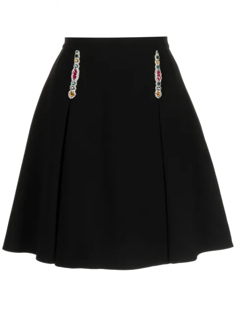 Zuhair Murad crystal-embellished cady miniskirt Black FSK23010CRCA011