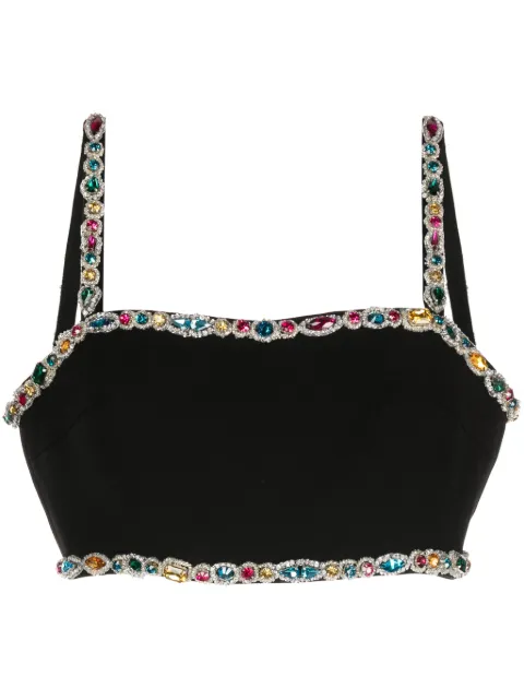 Zuhair Murad crystal-embellished cady bra top Black FTP23011CRCA011