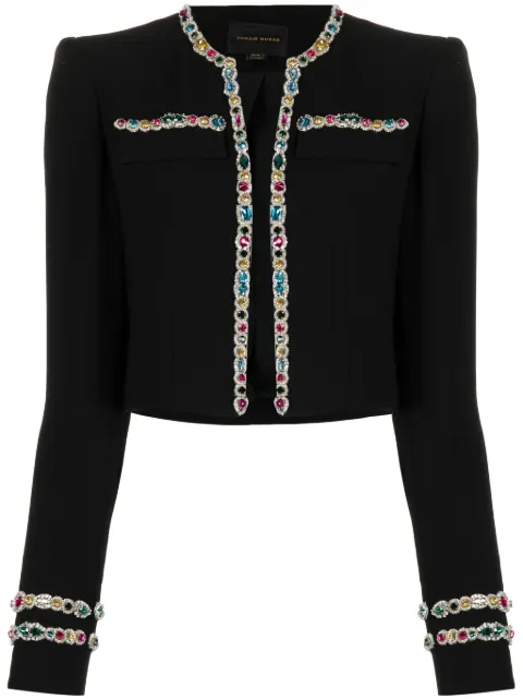 Zuhair Murad crystal-embellished cady cropped jacket Black FJK23009CRCA011