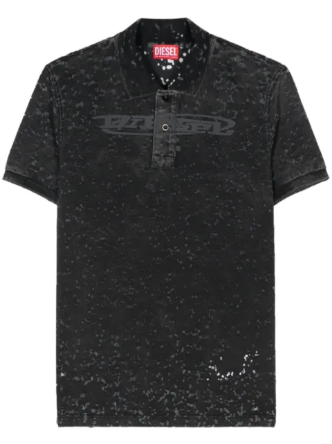 Diesel logo-print distressed polo shirt Black A133050CLAR