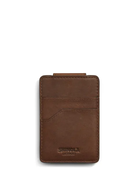 Shinola Navigator magnetic money-clip card holder Brown S0320285185