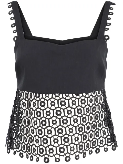SIMKHAI Dorian eyelet-embellished sleeveless top Black 1242311SW