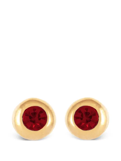 Susan Caplan Vintage 1980s Rediscovered ruby earrings Gold ER025920