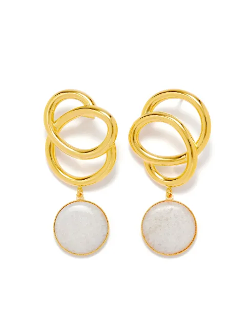 DESTREE Sonia Icon Stone earrings Gold SONIAICONROUND