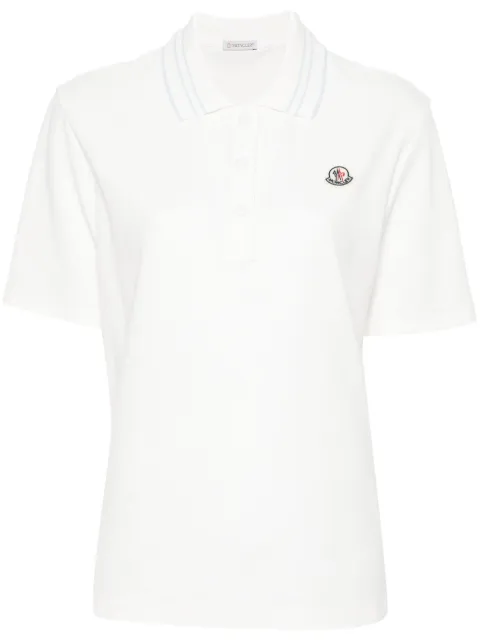 Moncler appliqué-logo cotton polo shirt Neutrals H20938A0000384720