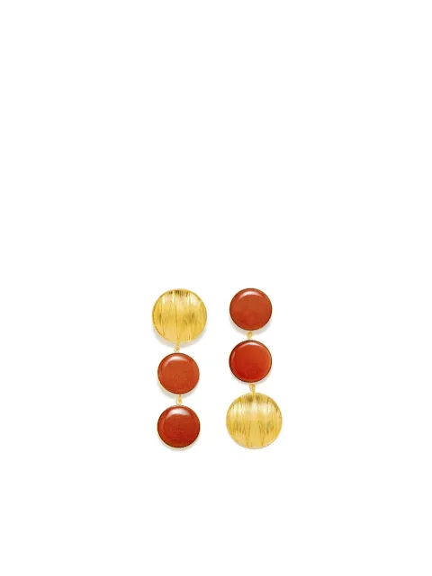 DESTREE Sonia double-stone earrings Brown SONIAGEOMETRICDOUBLESTONE