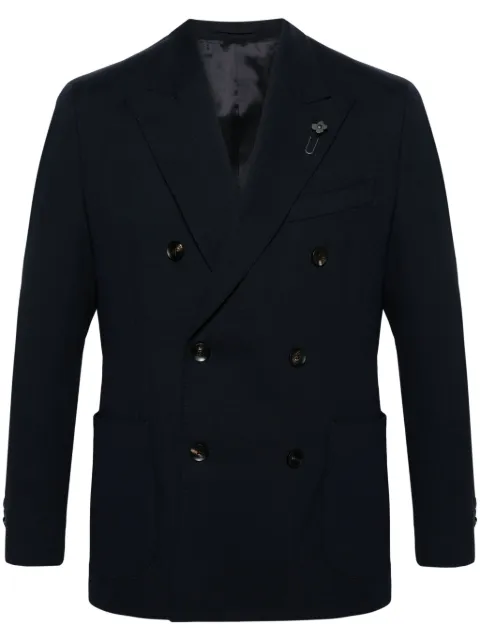 Lardini double-breasted wool blazer Blue EQ580AEEQSK62508