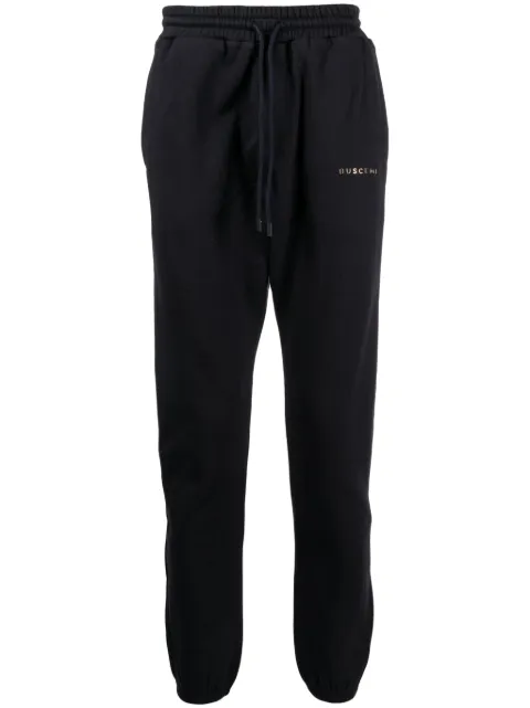 Buscemi logo-print cotton track pants Black BMW23301