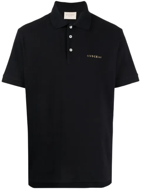 Buscemi logo-plaque cotton polo shirt Blue BMW23206