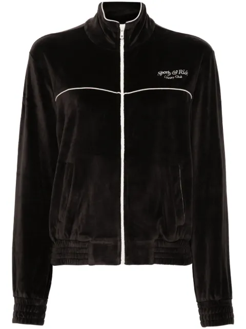 Sporty & Rich velour zip-up jacket Brown JAAW2325CH