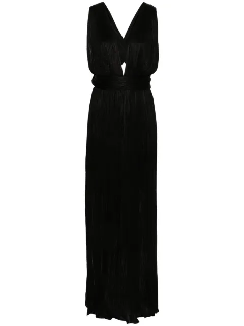 Maria Lucia Hohan Kim plissé silk maxi dress Black KIM