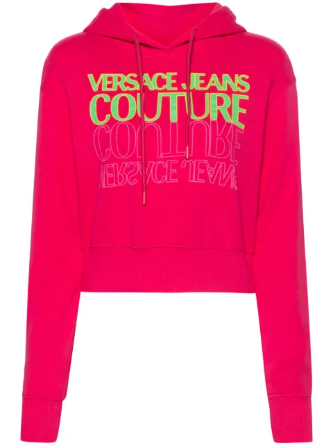 Versace Jeans Couture Upside Down cropped sweatshirt Pink 76HAIC01CF00C