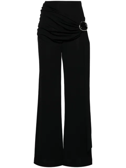 Rabanne wraparound-design palazzo pants Black 24PJPA337VI0353