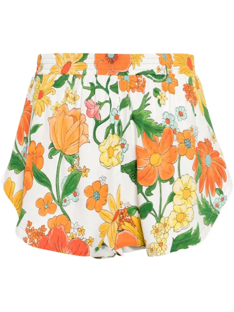 Stella McCartney floral-print track shorts Orange 6401663DS300