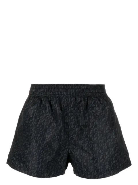 Off-White monogram-print swim shorts Black OMFD011C99FAB0021000