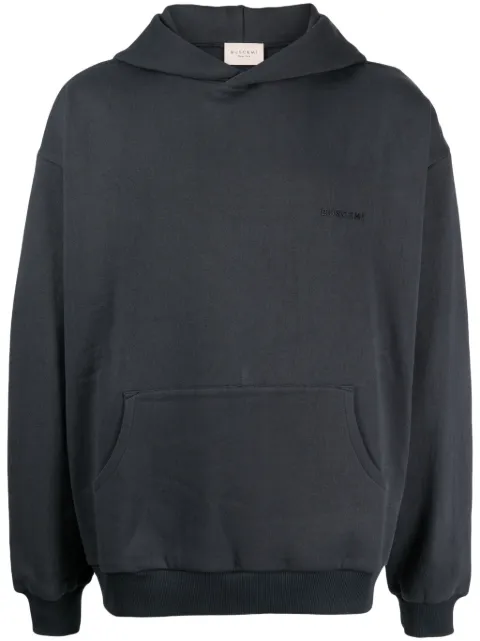 Buscemi logo-plaque cotton hoodie Grey BMW23201