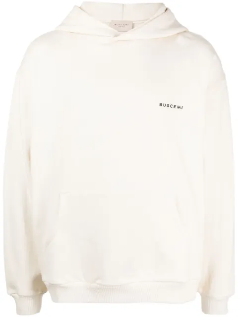 Buscemi logo-plaque cotton hoodie White BMW23201