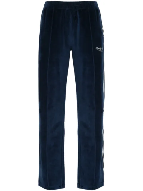 Sporty & Rich velour cotton track pants Blue PAAW237NA2