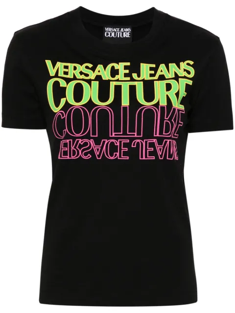 Versace Jeans Couture logo-print cotton T-shirt Black 76HAHC01CJ01C