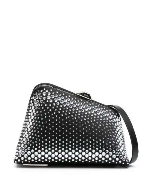 The Attico Midnight rhinestone-embellished clutch bag Black 241WAH40V015T