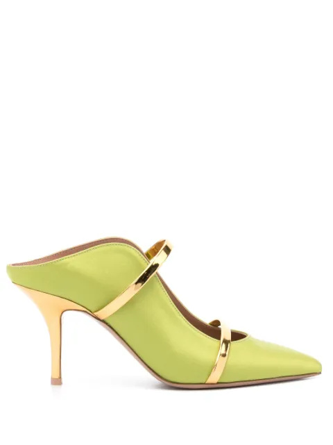 Malone Souliers Maureen 70mm satin mules Green MAUREEN70389