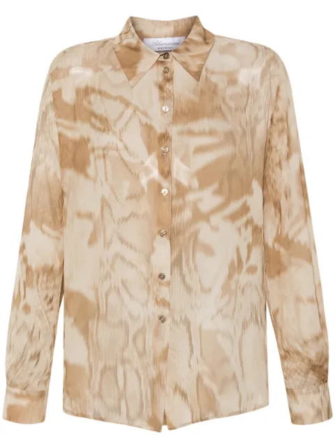 Blumarine graphic-print fluid shirt Brown P422C277A