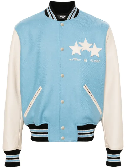 AMIRI star-patches bomber jacket Blue PS24MOS034W