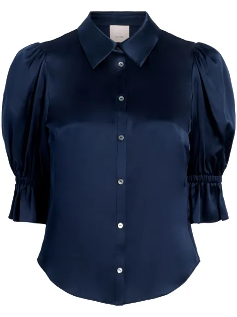 Cinq A Sept Fiona puff-sleeves silk blouse Blue ZW16161468Z