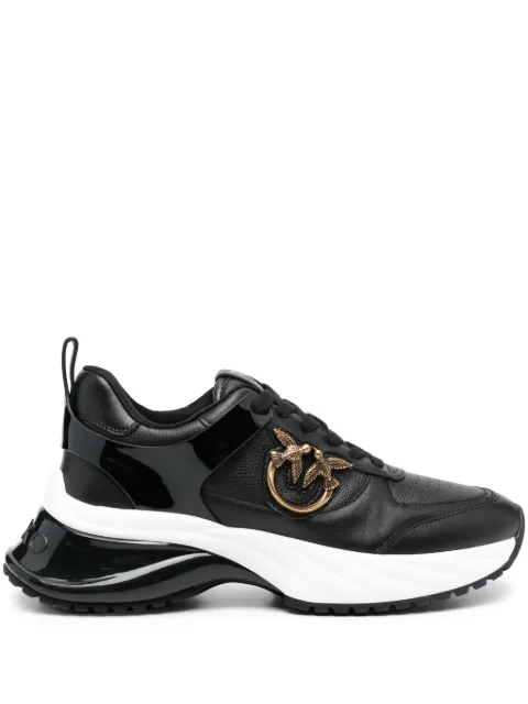 PINKO Ariel leather-effect sneakers with mirror detailing Black SS0027P025
