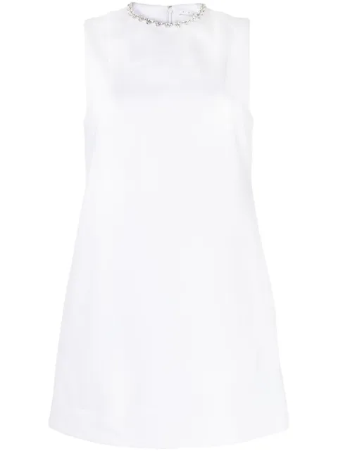 AREA crystal-embellished heart mini dress White 0000D07184