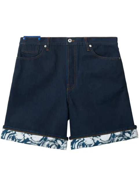 Burberry Heavyweight denim contrast turn-up shorts Blue 8081149