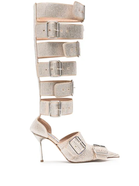 Giuseppe Di Morabito 100mm knee-high boots Silver 02PSSH007C002
