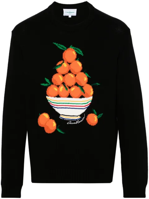 Casablanca Pyramide D'Oranges intarsia-knit jumper Black MPS24KW587