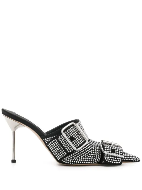 Giuseppe Di Morabito 100mm crystal-embellished mules Black 02PSSH006C002