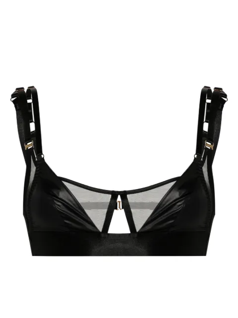 Bordelle Vero triangle-cup satin bra Black VEROSOFTCUPBRA