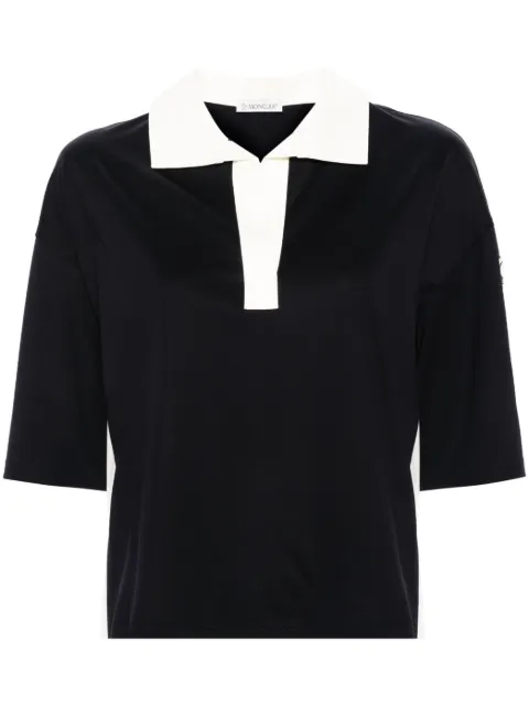 Moncler logo-patch cotton polo shirt Black J10938A0000889AJU