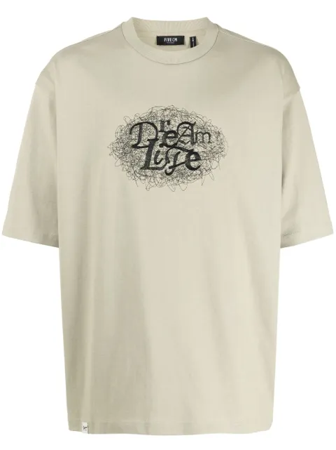 FIVE CM graphic-print cotton T-shirt Green V1107S4