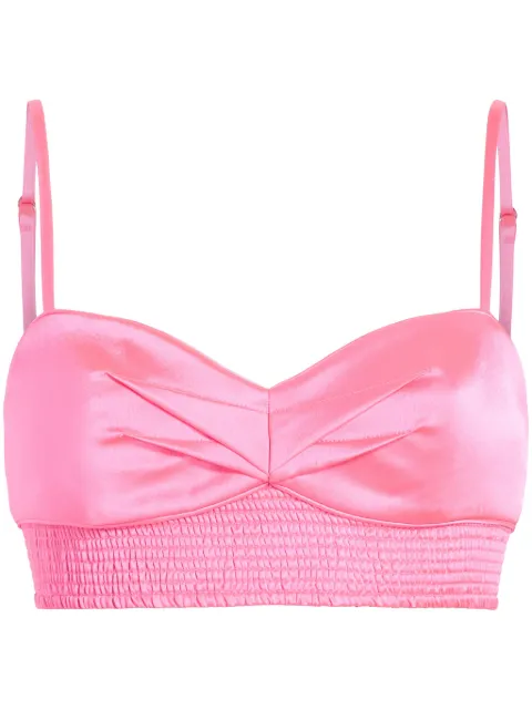Cinq A Sept Nikola pleat-detail crop top Pink ZW16563574Z