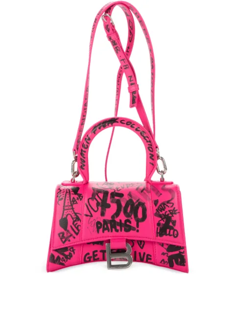 Balenciaga Pre-Owned XS Hourglass graffiti top-handle mini bag Pink 5928335560V535268