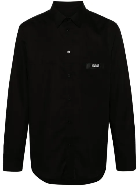 Versace Jeans Couture logo-patch cotton shirt Black 76GALY19CN002