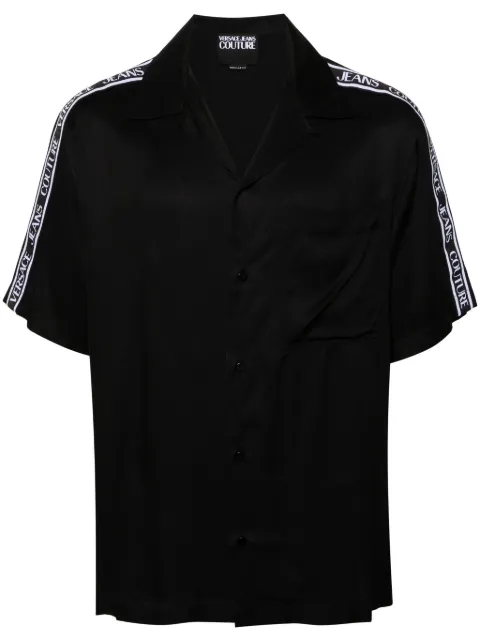 Versace Jeans Couture logo-tape short-sleeve shirt Black 76GAL2B2N0009