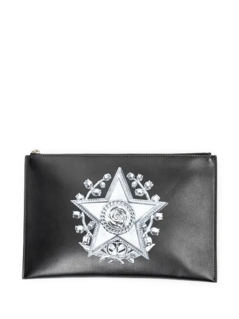 Christian Dior Pre-Owned star-print leather clutch bag Black 29BO1221