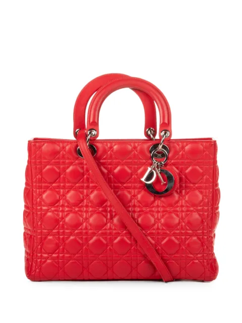 Christian Dior Pre-Owned Lady Large Cannage handbag Red 08MA0190