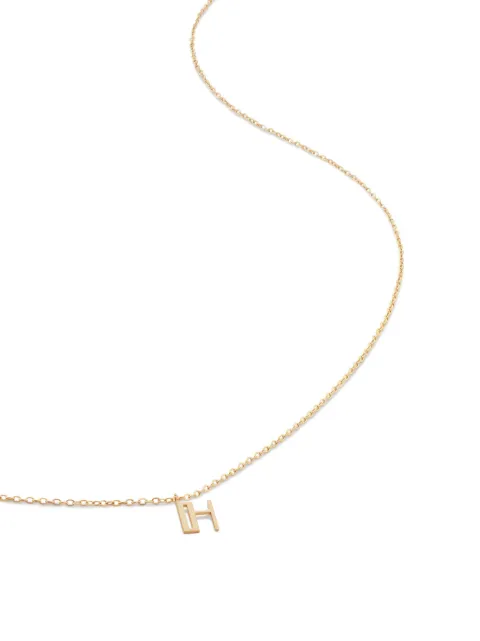 Monica Vinader 14kt yellow gold small Initial H necklace Gold YGNKINIHNON