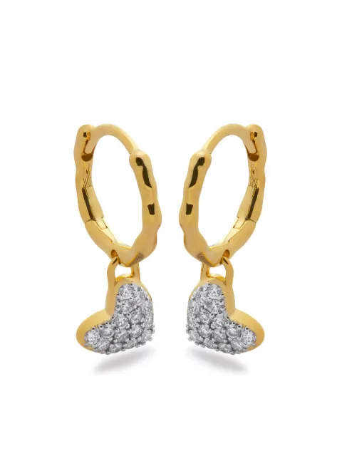 Monica Vinader heart-pendant hoop earrings Gold GPEAHARHDIA